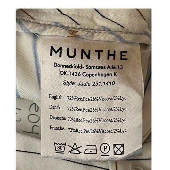 Munthe pants Jadie pinstriped straight crop trousers Ivory size 38 (US 8) - Picture 5 of 5